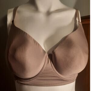 Delta Burke 5660 Womens 36DD Nude Beige Underwire Bra Everyday Support Plus Size